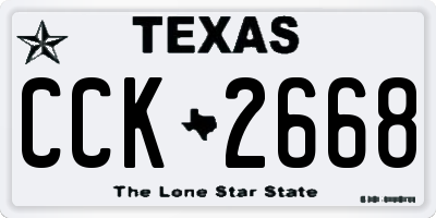 TX license plate CCK2668