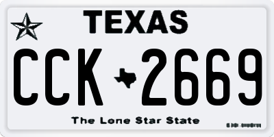 TX license plate CCK2669
