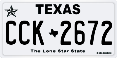 TX license plate CCK2672