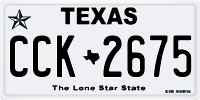 TX license plate CCK2675