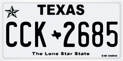 TX license plate CCK2685