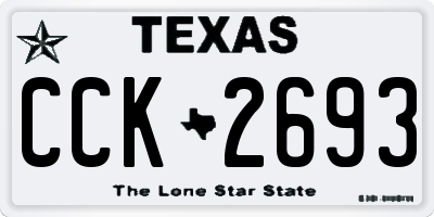 TX license plate CCK2693