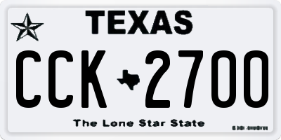 TX license plate CCK2700