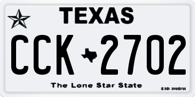 TX license plate CCK2702