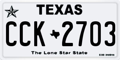 TX license plate CCK2703