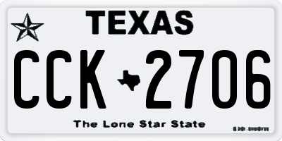 TX license plate CCK2706