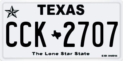 TX license plate CCK2707