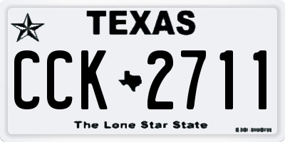 TX license plate CCK2711