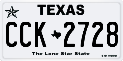 TX license plate CCK2728