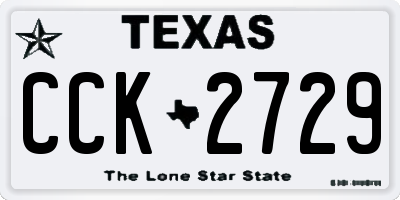 TX license plate CCK2729