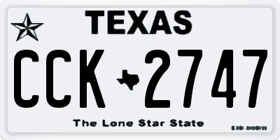 TX license plate CCK2747