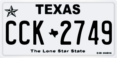 TX license plate CCK2749