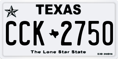 TX license plate CCK2750