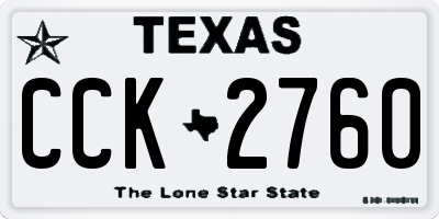 TX license plate CCK2760