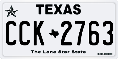 TX license plate CCK2763