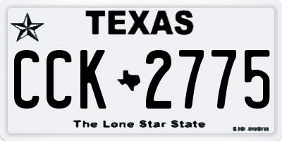 TX license plate CCK2775