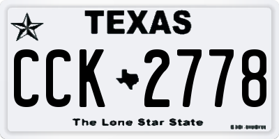 TX license plate CCK2778