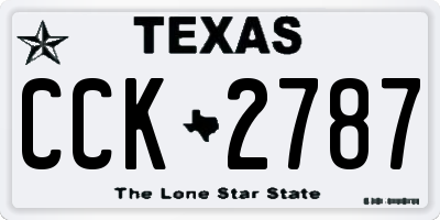 TX license plate CCK2787