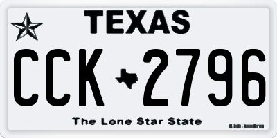 TX license plate CCK2796
