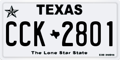 TX license plate CCK2801