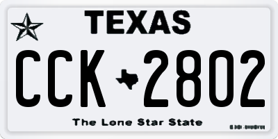 TX license plate CCK2802