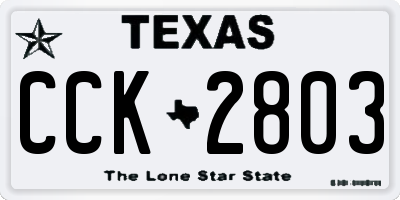 TX license plate CCK2803