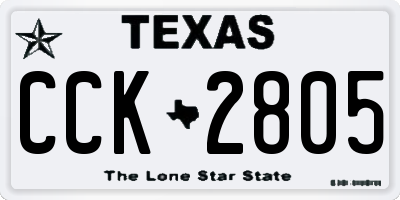 TX license plate CCK2805