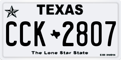 TX license plate CCK2807
