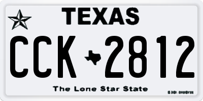 TX license plate CCK2812