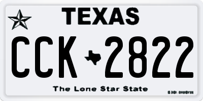 TX license plate CCK2822