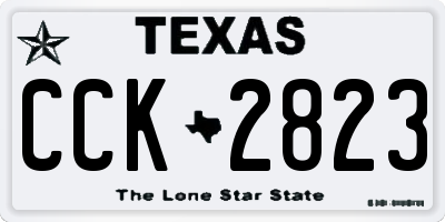 TX license plate CCK2823