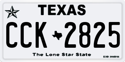 TX license plate CCK2825
