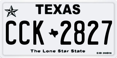 TX license plate CCK2827