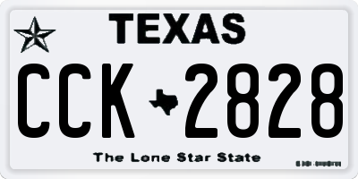 TX license plate CCK2828