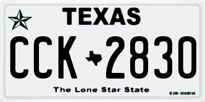 TX license plate CCK2830