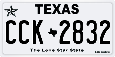 TX license plate CCK2832