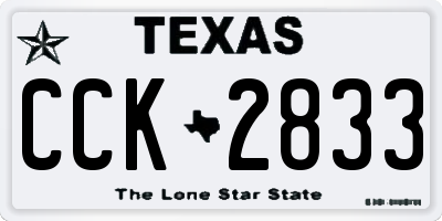 TX license plate CCK2833