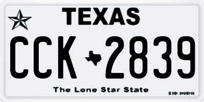 TX license plate CCK2839