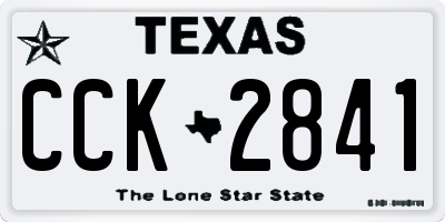 TX license plate CCK2841