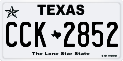 TX license plate CCK2852