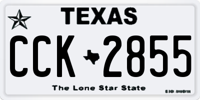 TX license plate CCK2855