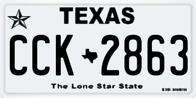 TX license plate CCK2863