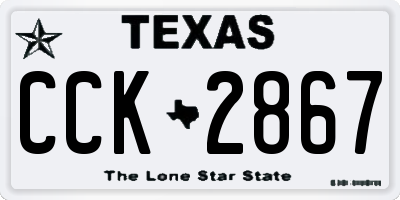 TX license plate CCK2867
