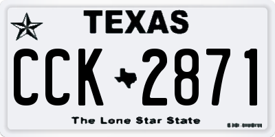 TX license plate CCK2871