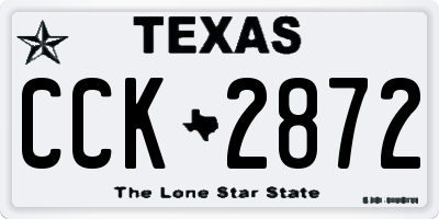 TX license plate CCK2872