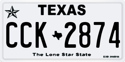 TX license plate CCK2874