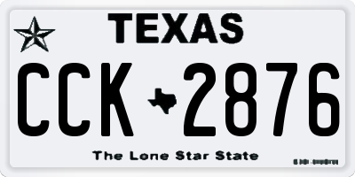 TX license plate CCK2876