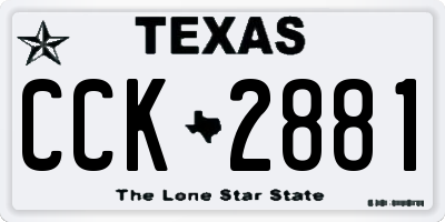 TX license plate CCK2881