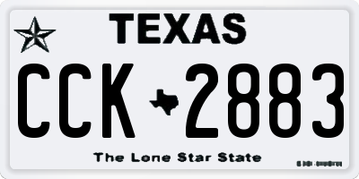 TX license plate CCK2883