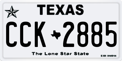 TX license plate CCK2885
